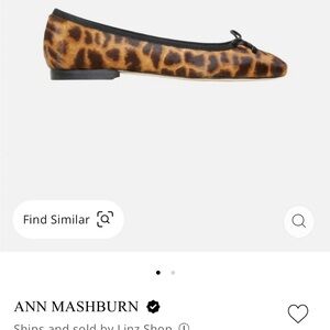 ANN MASHBURN Leopard-Print Ballet Flat in Brown and Black Trim